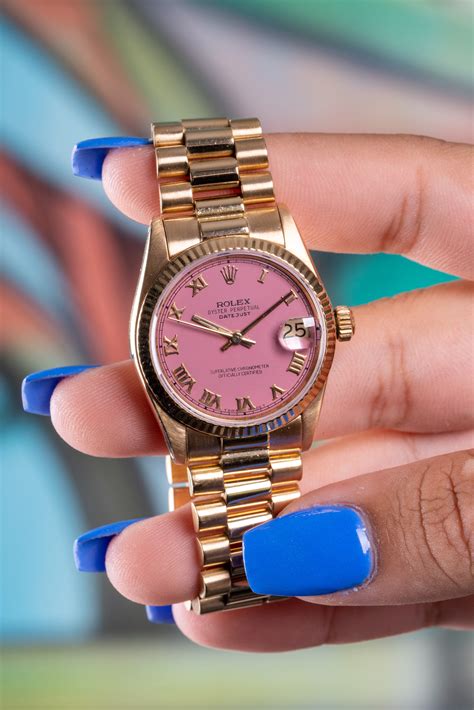 rolex date 34 pink dial|rolex pink face with diamonds.